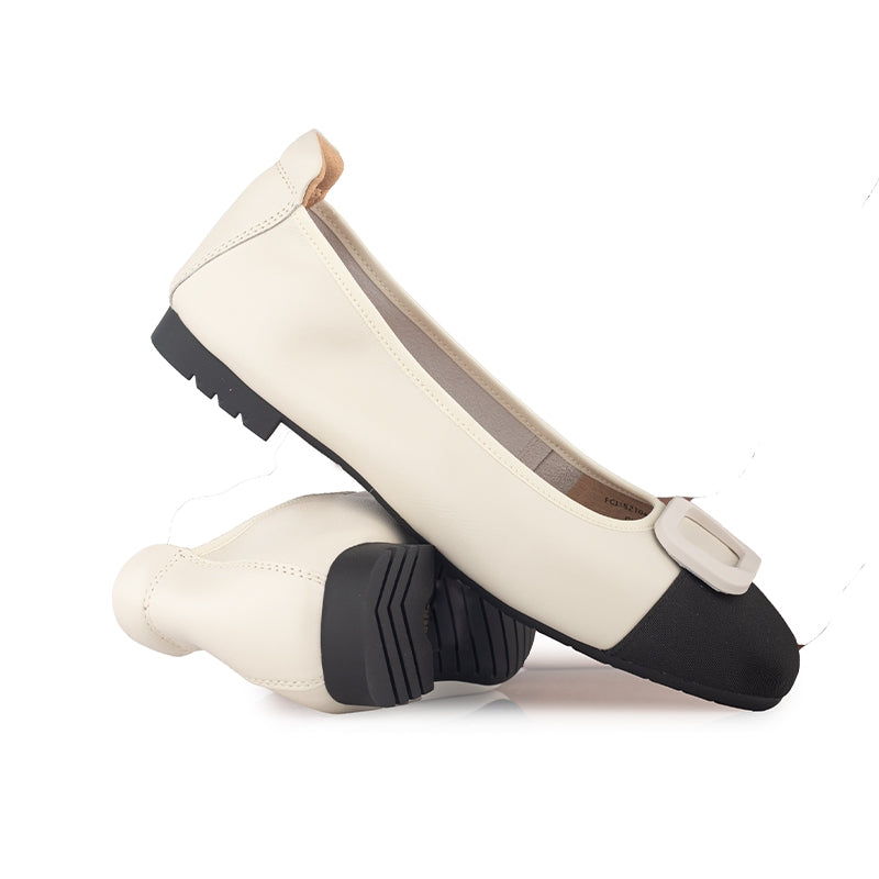Sepatu Ballet Flats Wanita Gino Mariani Ghita Off White