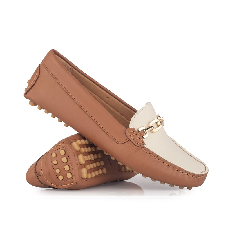 Sepatu Casual Wanita Loafer Moccasin Gino Mariani Elma Brown