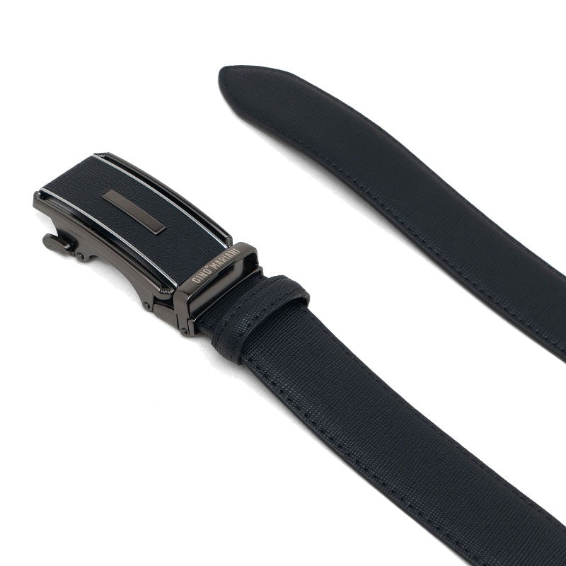 Gino Mariani Fiorenzo Buckle Belt Kulit Pria Black