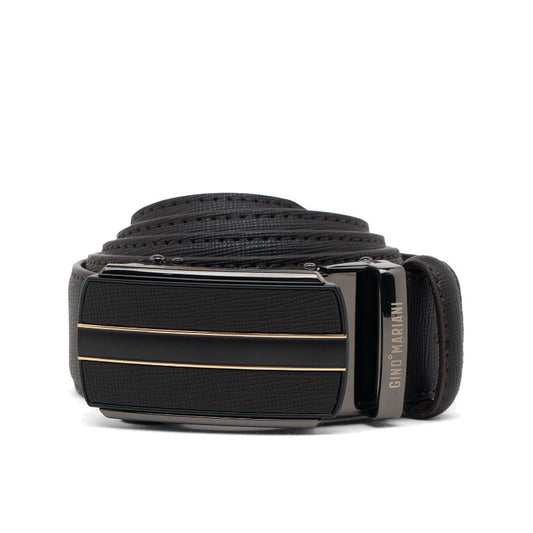 Gino Mariani Franz Buckle Belt Kulit Pria Coffee