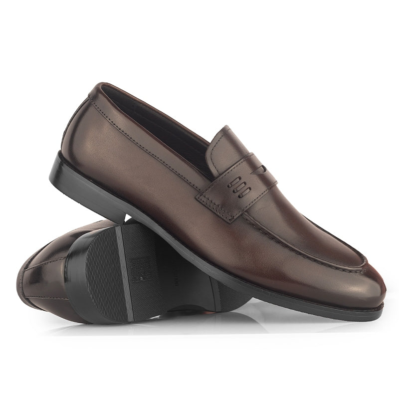 Sepatu Kulit Pria Pantofel Formal Gino Mariani Borion Brown