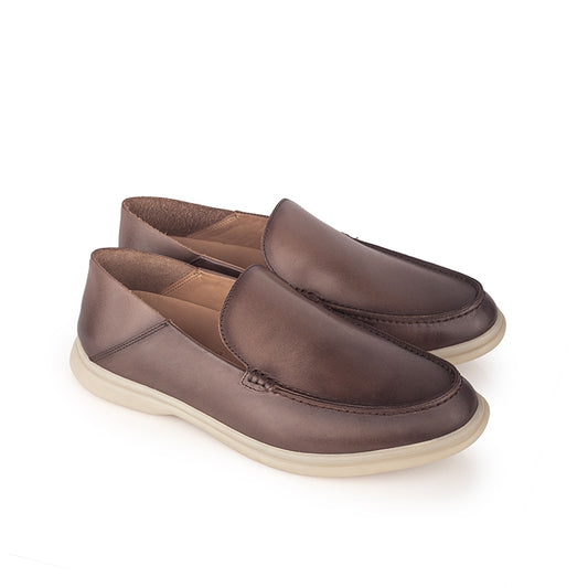 Sepatu Pria Casual Loafer Moccasin Gino Mariani Edison 5 Brown