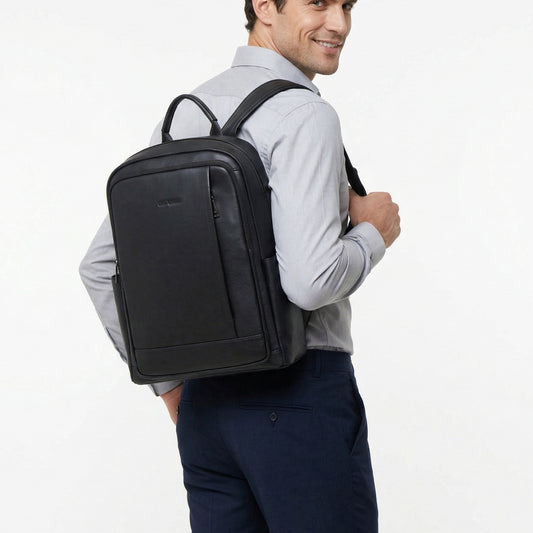Backpack Tas Ransel Kulit Pria Gino Mariani Auden Black