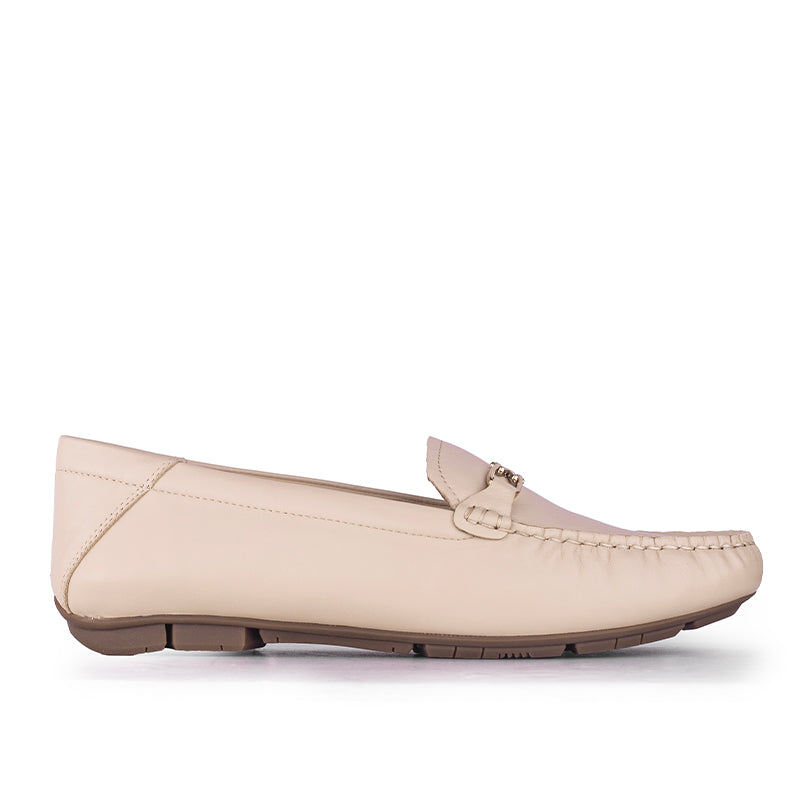 Sepatu Casual Wanita Loafer Moccasin Gino Mariani Grizel Beige