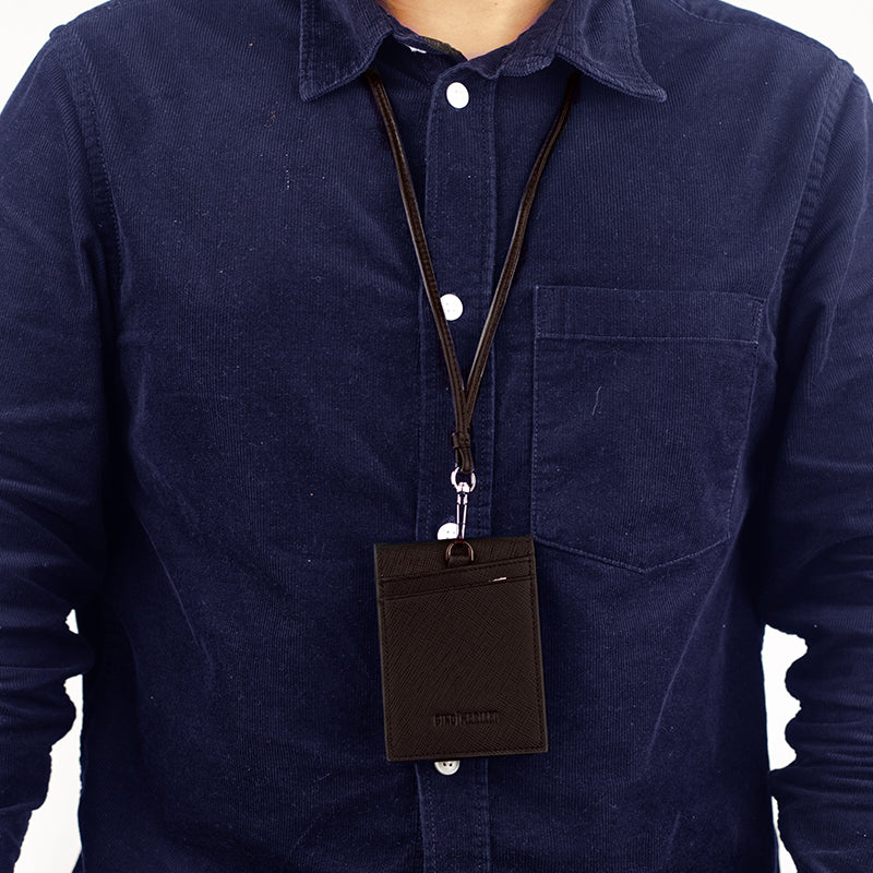 Lanyard Card Holder Kulit Gino Mariani Jenson Black