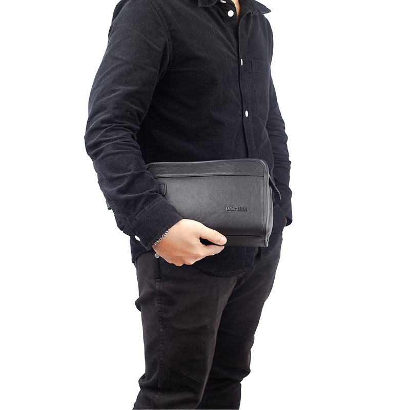 Clutch Pria Gino Mariani Edwin 1 Hitam
