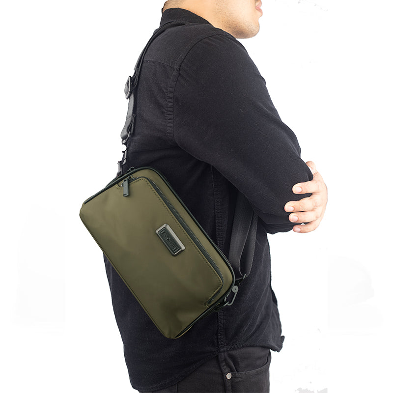 Tas Selempang Pria Gino Mariani Agra Green Sling Bag