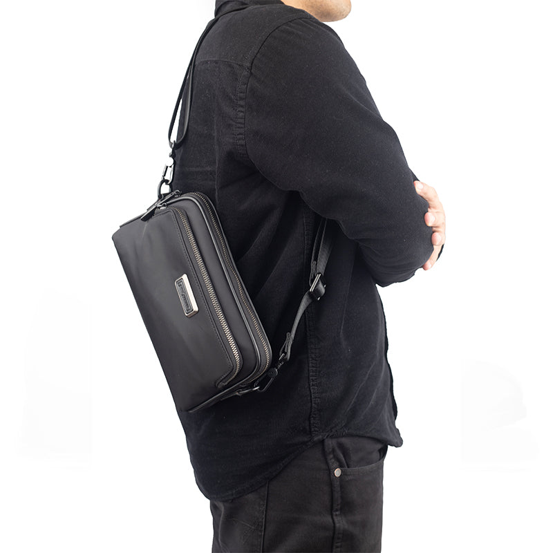 Tas Selempang Pria Gino Mariani Agra Black Sling Bag