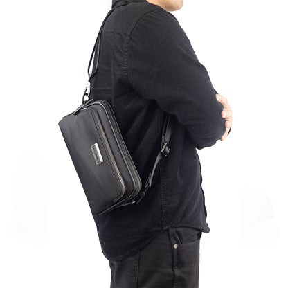 Tas Selempang Pria Gino Mariani Agra Black Sling Bag