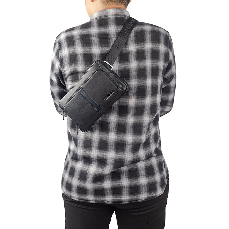 Sling Bag Kulit Pria Gino Mariani Haritz 1 Black