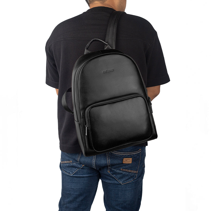 Backpack Tas Ransel Kulit Pria Gino Mariani Alwine Black