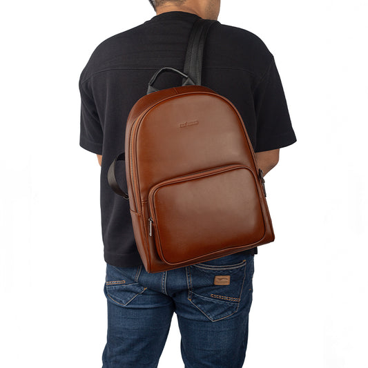 Backpack Tas Ransel Kulit Pria Gino Mariani Alwine Brown