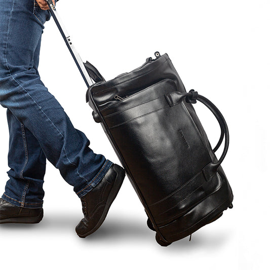 Tas Kulit Travel Duffle Bag Gino Mariani Adamo Black