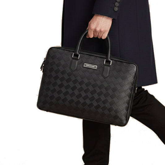 Tas Briefcase Leather Bag Gino Mariani Livio Black