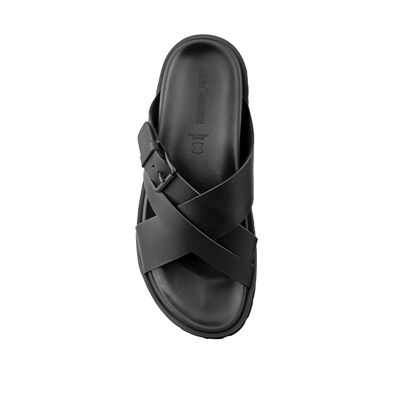 Sandal Kulit Pria Gino Mariani Fonzie Black