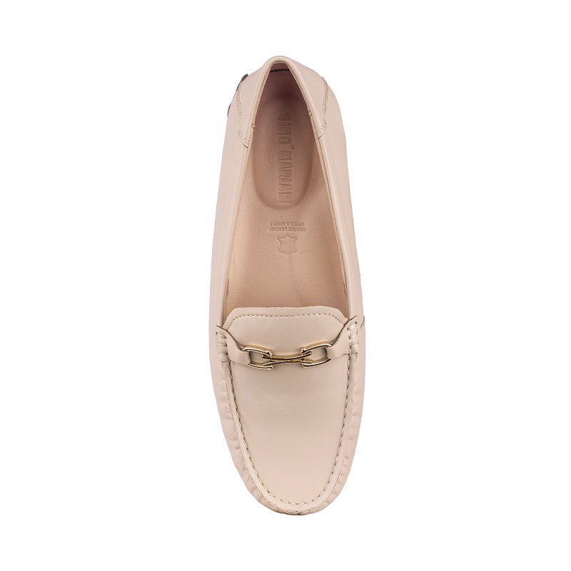 Sepatu Casual Wanita Loafer Moccasin Gino Mariani Grizel Beige