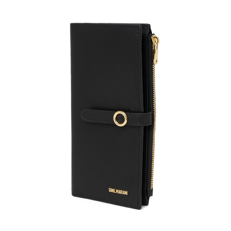 Dompet Panjang Kulit Wanita Gino Mariani Long Leather Wallet Angelica Black