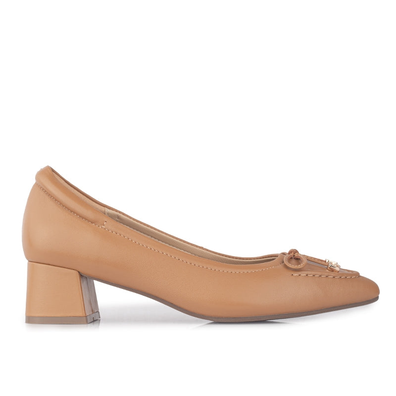 Sepatu Pantofel Formal Wanita Gino Mariani Edelina Light Brown