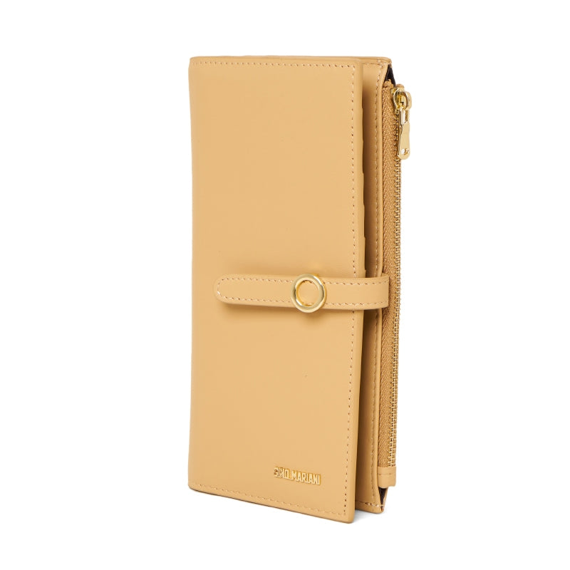 Dompet Panjang Kulit Wanita Gino Mariani Long Leather Wallet Angelica Beige