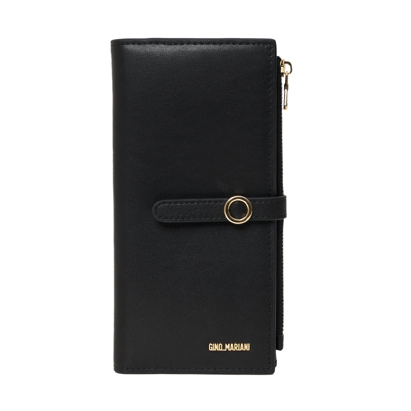 Dompet Panjang Kulit Wanita Gino Mariani Long Leather Wallet Angelica Black