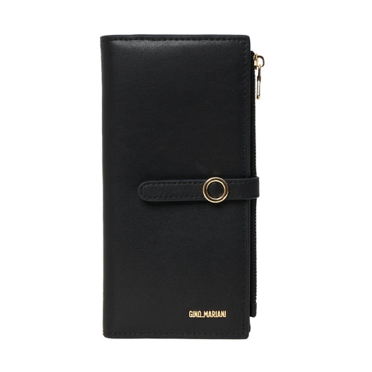Dompet Panjang Kulit Wanita Gino Mariani Long Leather Wallet Angelica Black