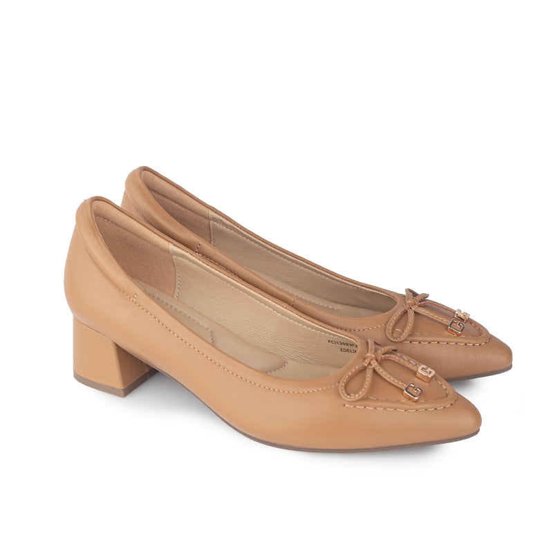 Sepatu Pantofel Formal Wanita Gino Mariani Edelina Light Brown