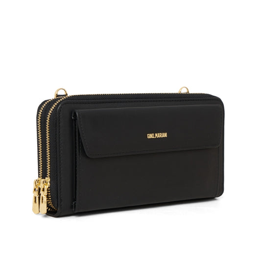 Dompet Panjang Kulit Wanita Gino Mariani Long Leather Wallet Ambra Black