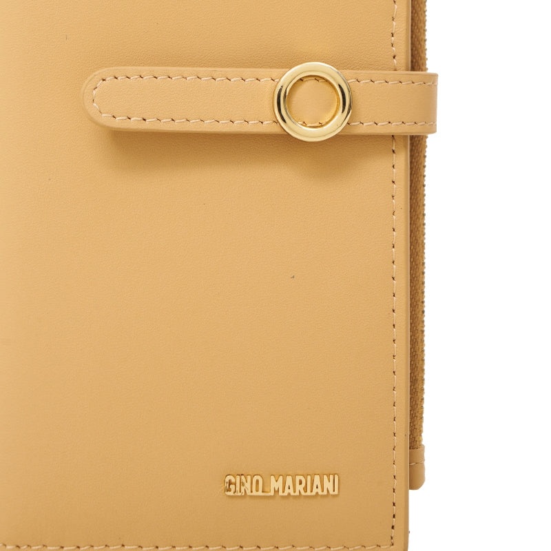 Dompet Panjang Kulit Wanita Gino Mariani Long Leather Wallet Angelica Beige