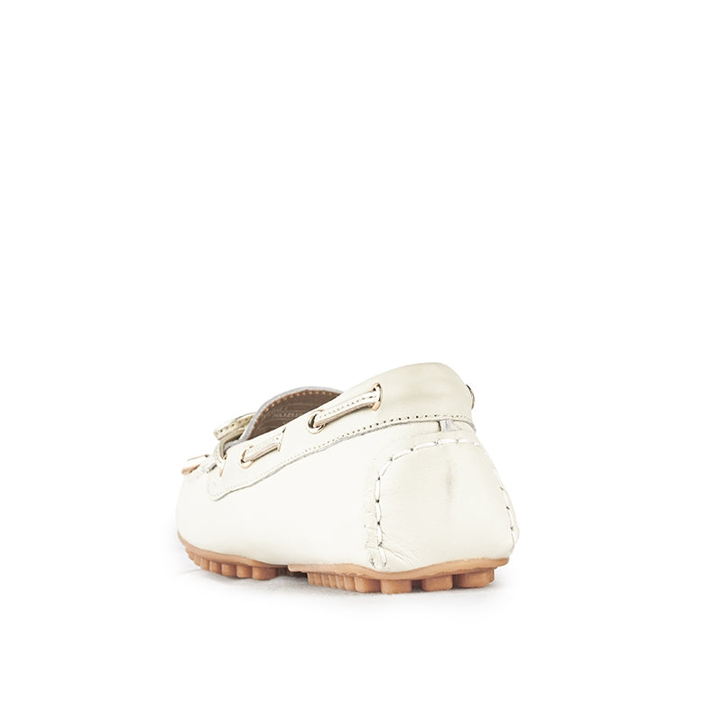 Sepatu Casual Wanita Loafer Moccasin Gino Mariani Estelle 1 Bone White