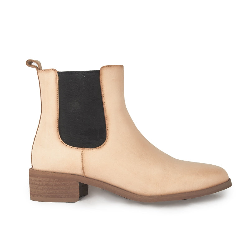 Sepatu Boots Wanita Kulit  Gino Mariani Airen Beige