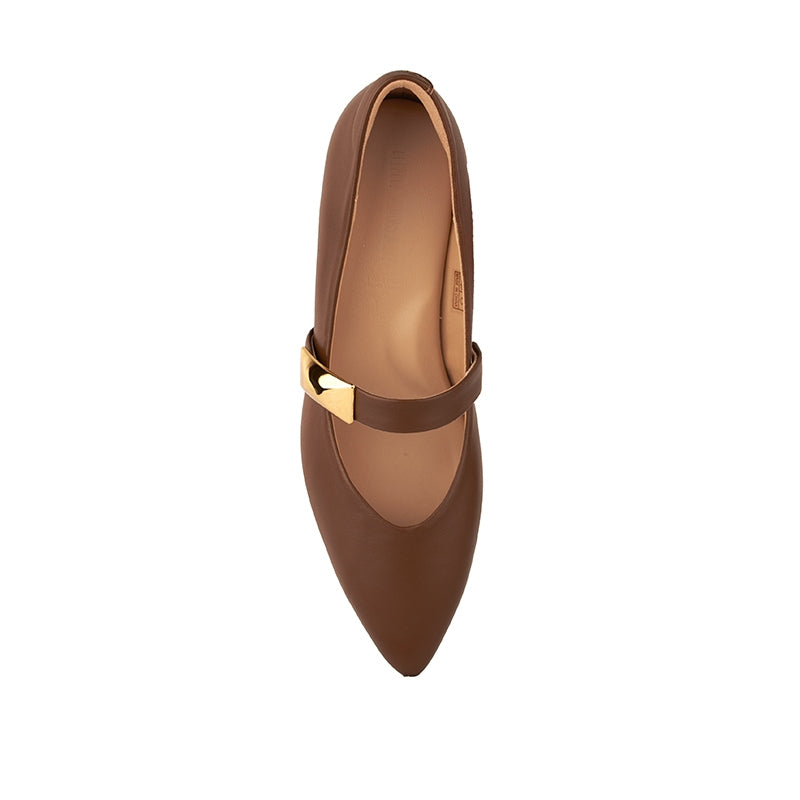 Sepatu Casual Formal Wanita Gino Mariani Alula Light Brown