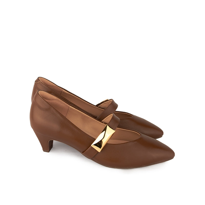 Sepatu Casual Formal Wanita Gino Mariani Alula Light Brown