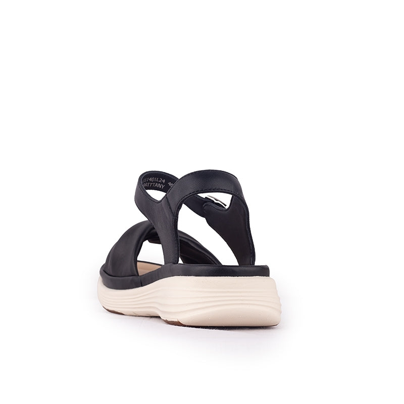 Sandal Strap Sling Back Wanita Casual Gino Mariani Brittany Black