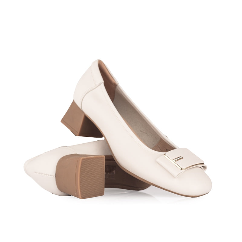 Sepatu Pantofel Formal Wanita Gino Mariani Deana Off White