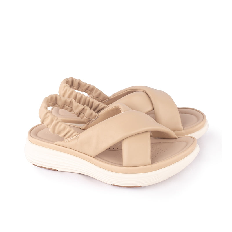 Sandal Strap Sling Back Wanita Casual Gino Mariani Brianna Apricot