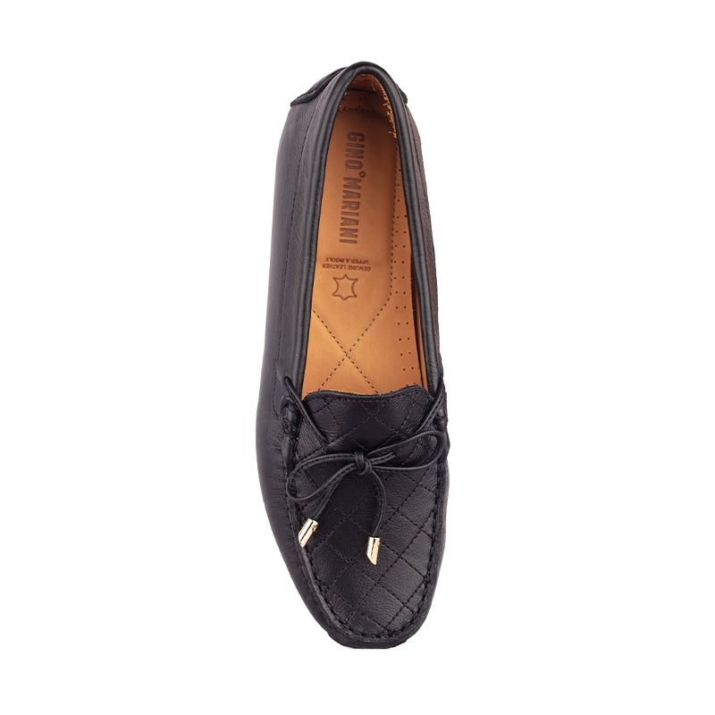 Sepatu Casual Wanita Loafer Moccasin Gino Mariani Estelle 2 Black