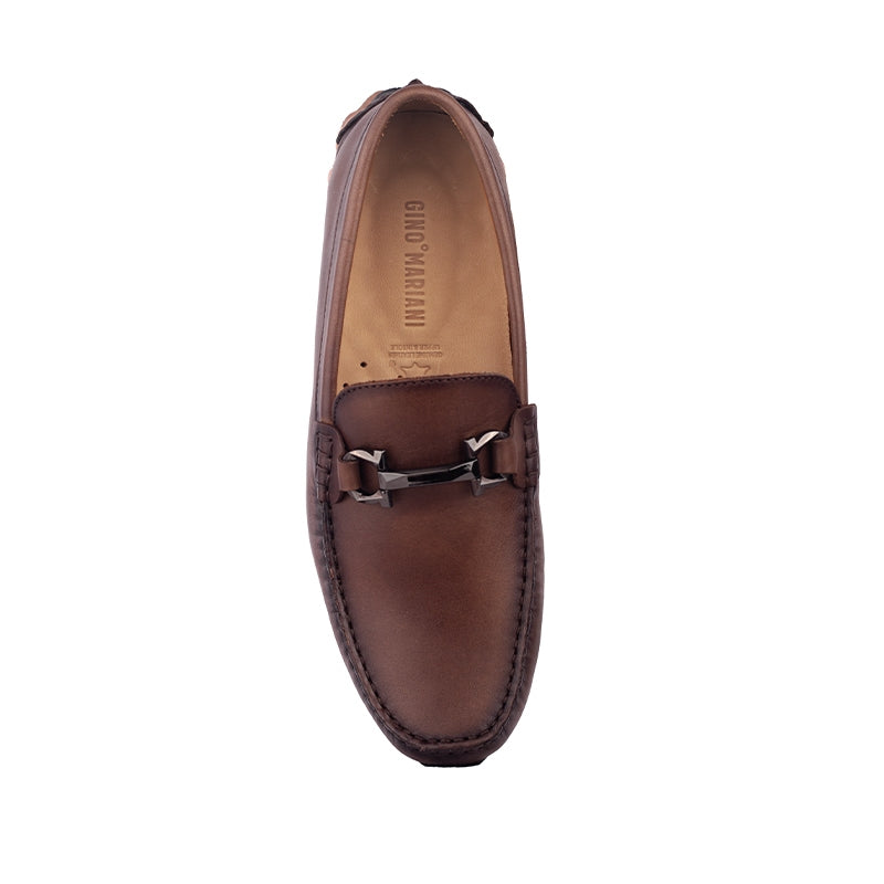 Sepatu Casual Pria Loafer Moccasin Gino Mariani Bartoli 8 Coklat