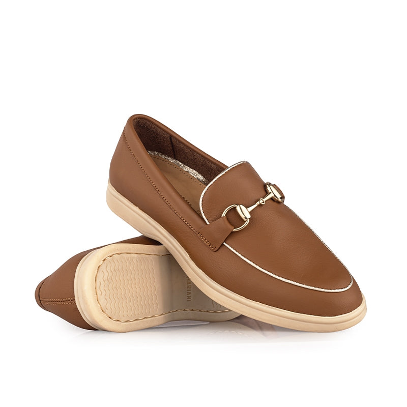 Sepatu Wanita Casual Loafer Moccasin Gino Mariani Emery 5 Light Brown