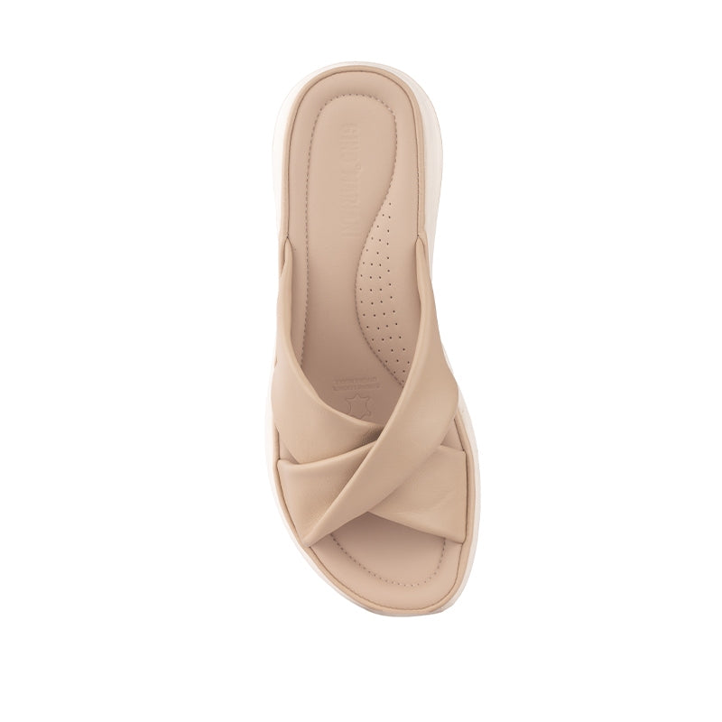 Sandal Strap Sling Back Wanita Casual Gino Mariani Brielle Apricot