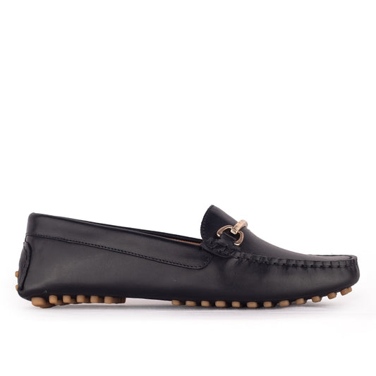 Sepatu Casual Wanita Loafer Moccasin Gino Mariani Elora 1 Black