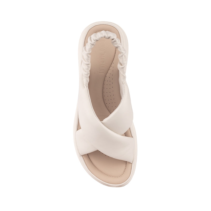 Sandal Strap Sling Back Wanita Casual Gino Mariani Brianna Off White