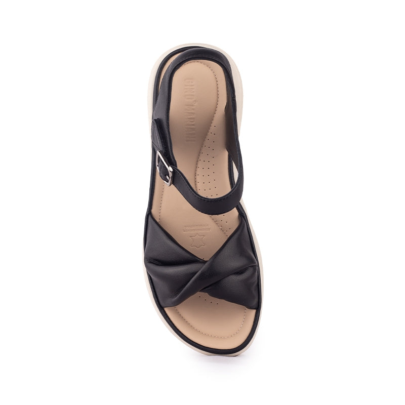 Sandal Strap Sling Back Wanita Casual Gino Mariani Brittany Black