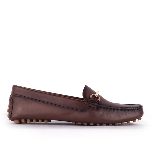 Sepatu Casual Wanita Loafer Moccasin Gino Mariani Elora 1 Brown