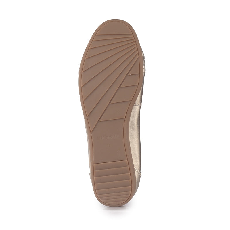 Sepatu Ballet Flats Wanita Gino Mariani Della Light Gold