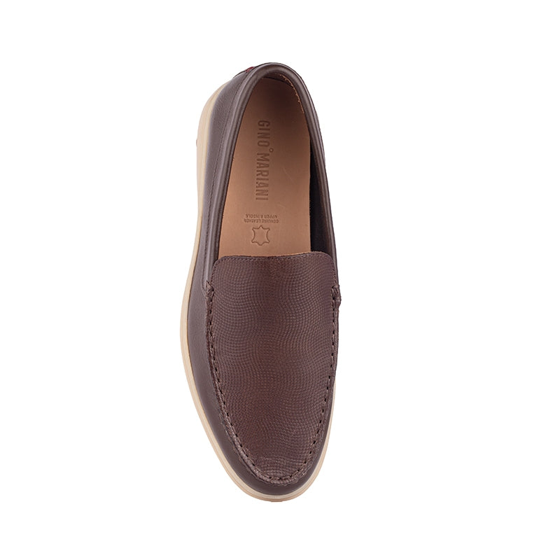 Sepatu Pria Casual Loafer Moccasin Gino Mariani Edison 1 Brown