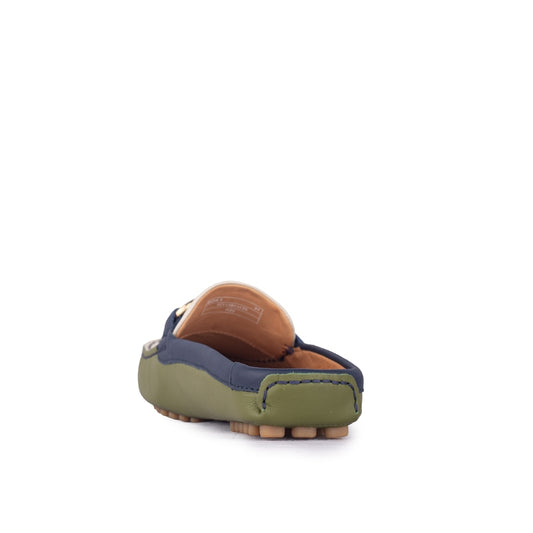 Sepatu Casual Mules Wanita Loafer Moccasin Gino Mariani Elda 9 Green Navy