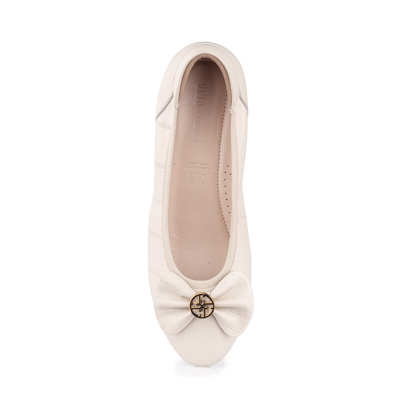 Sepatu Pantofel Formal Wanita Gino Mariani Farren Off White