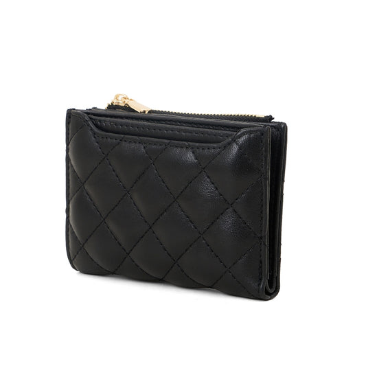 Dompet Kulit Wanita Gino Mariani Quilted Small Wallet Ashana Black