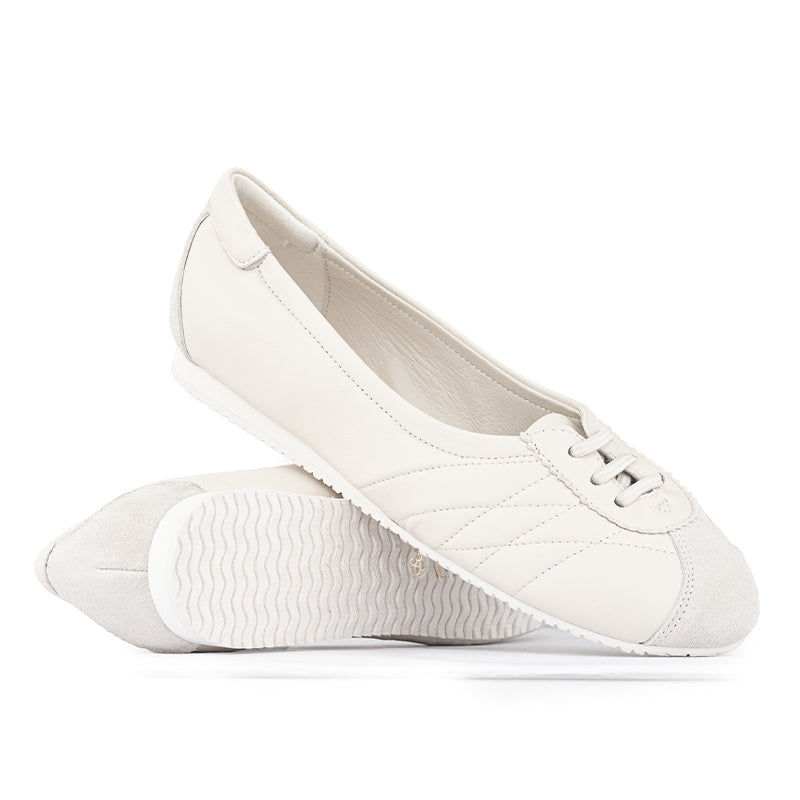 Sepatu Ballet Flats Wanita Gino Mariani Fabiola White
