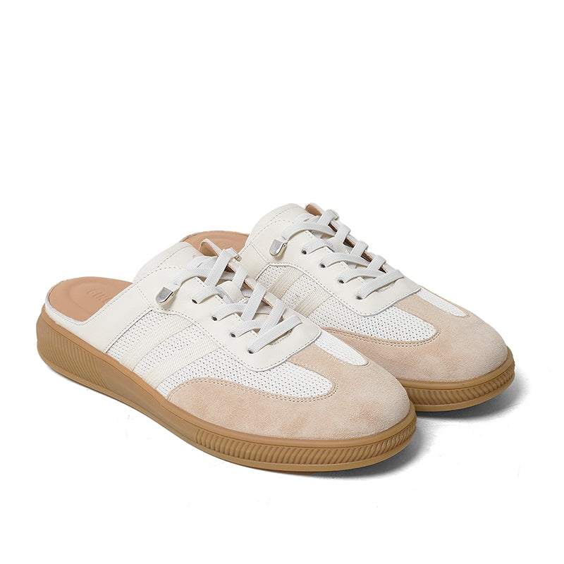 Sepatu Casual Slip on Sneakers Mules Wanita Gino Mariani Giulina Beige